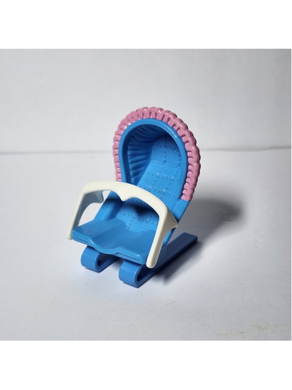 Vintage Fisher Price Loving Family Baby Bouncer Seat Blue Rare Toy Bar Attached